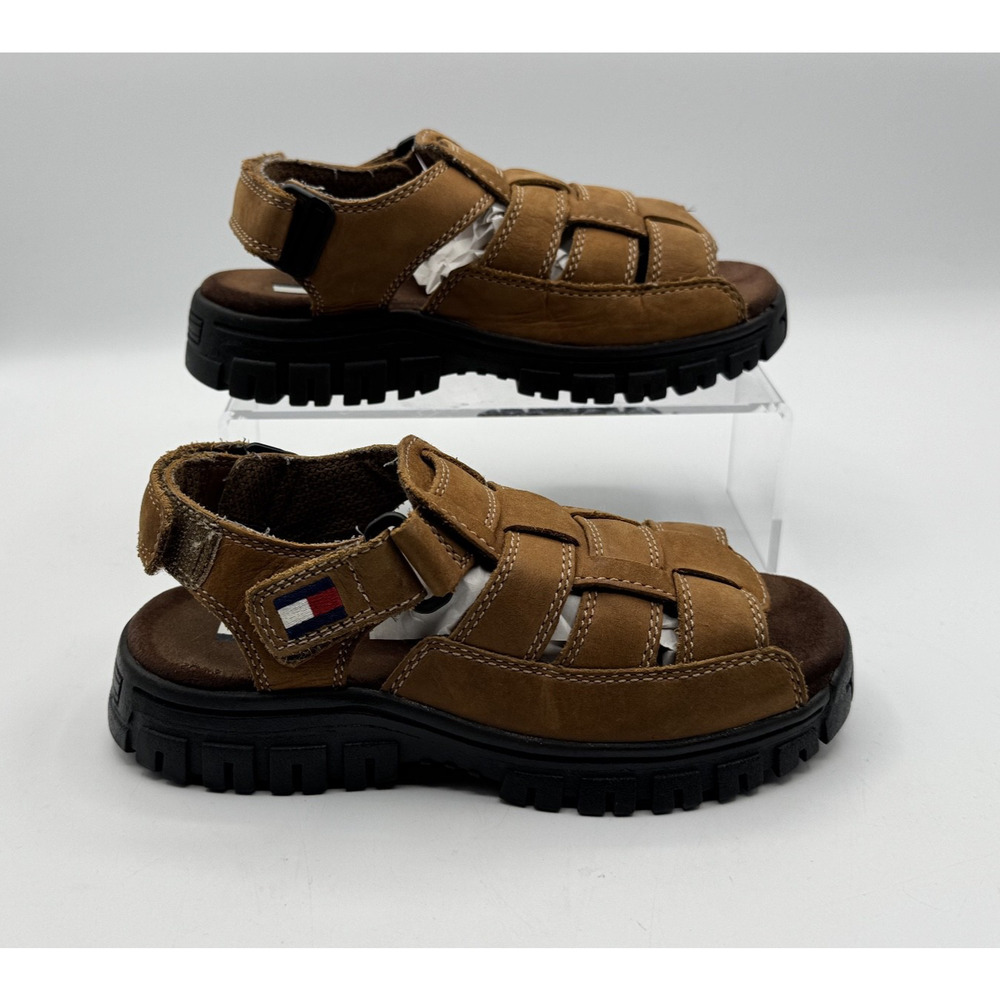 Tommy Hilfiger Kids Leather Fisherman Boys Sandal, Size 1M, pre-owned